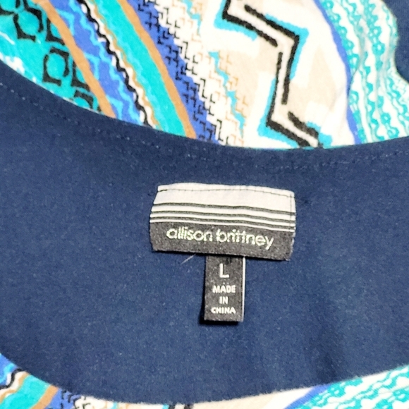 Allison Brittney Navy Blue with Diagonal Overlay Maxi Dress (L) - Picture 5 of 8